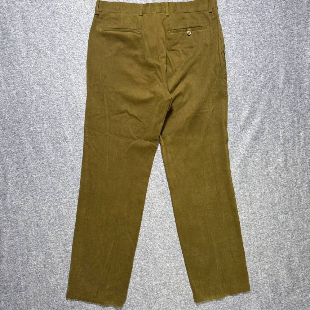 Banana Republic Mens Brown Flat Front Chino Pants 34x33 Straight Leg Slacks
